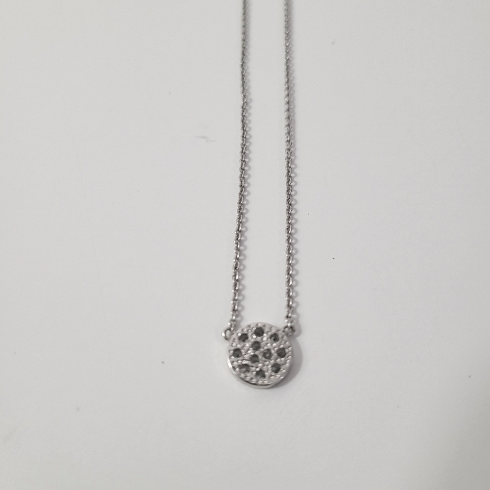 Express Rhinestone Pave Circle Silver Necklace - image 4